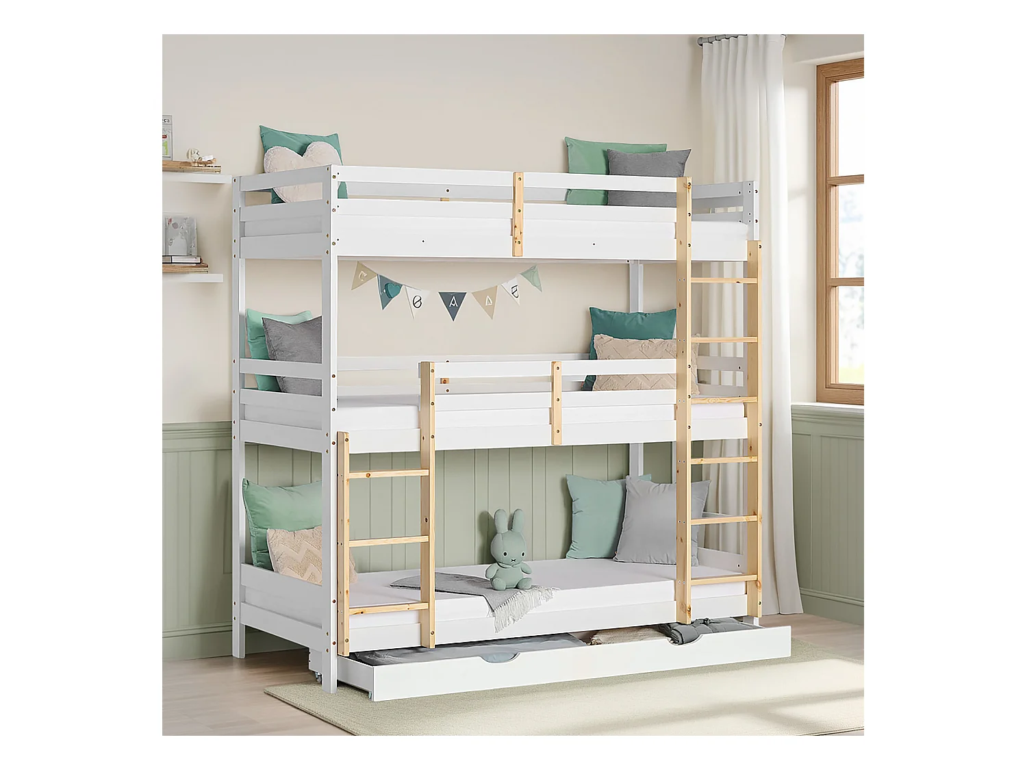 Stapeldekbed 90x200 cm wit Kinderbed