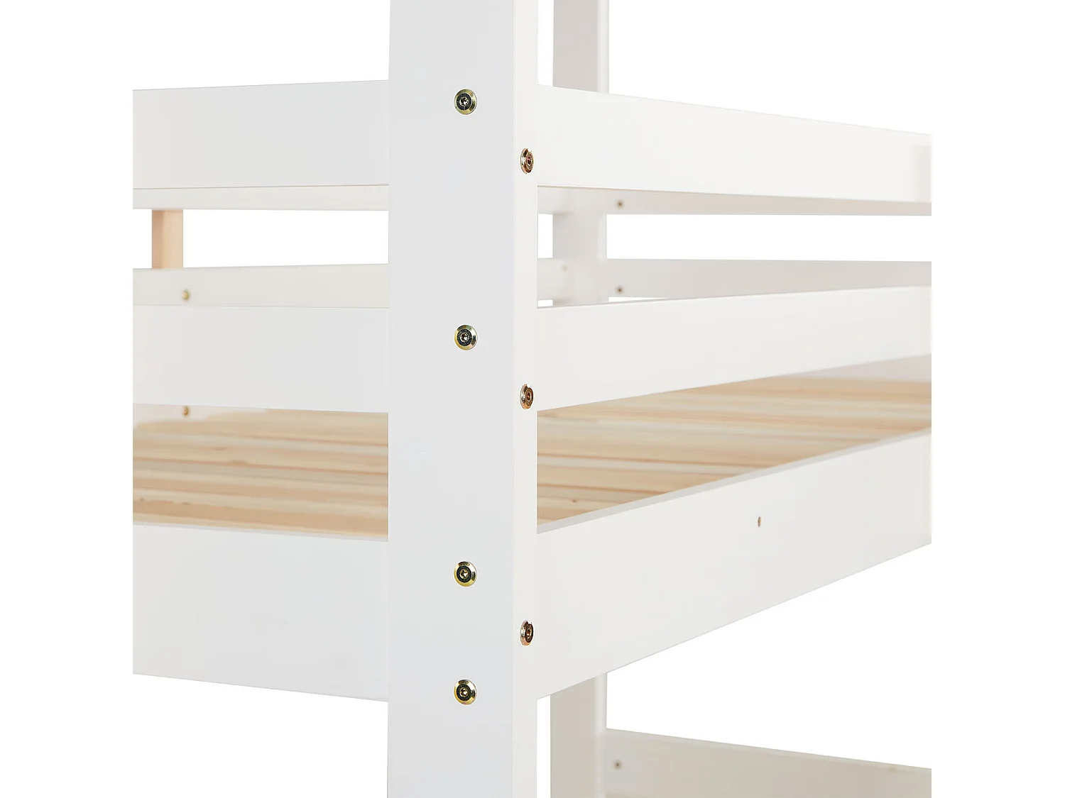 Łóżko piętrowe 90x200 cm białe Łóżko dziecięce