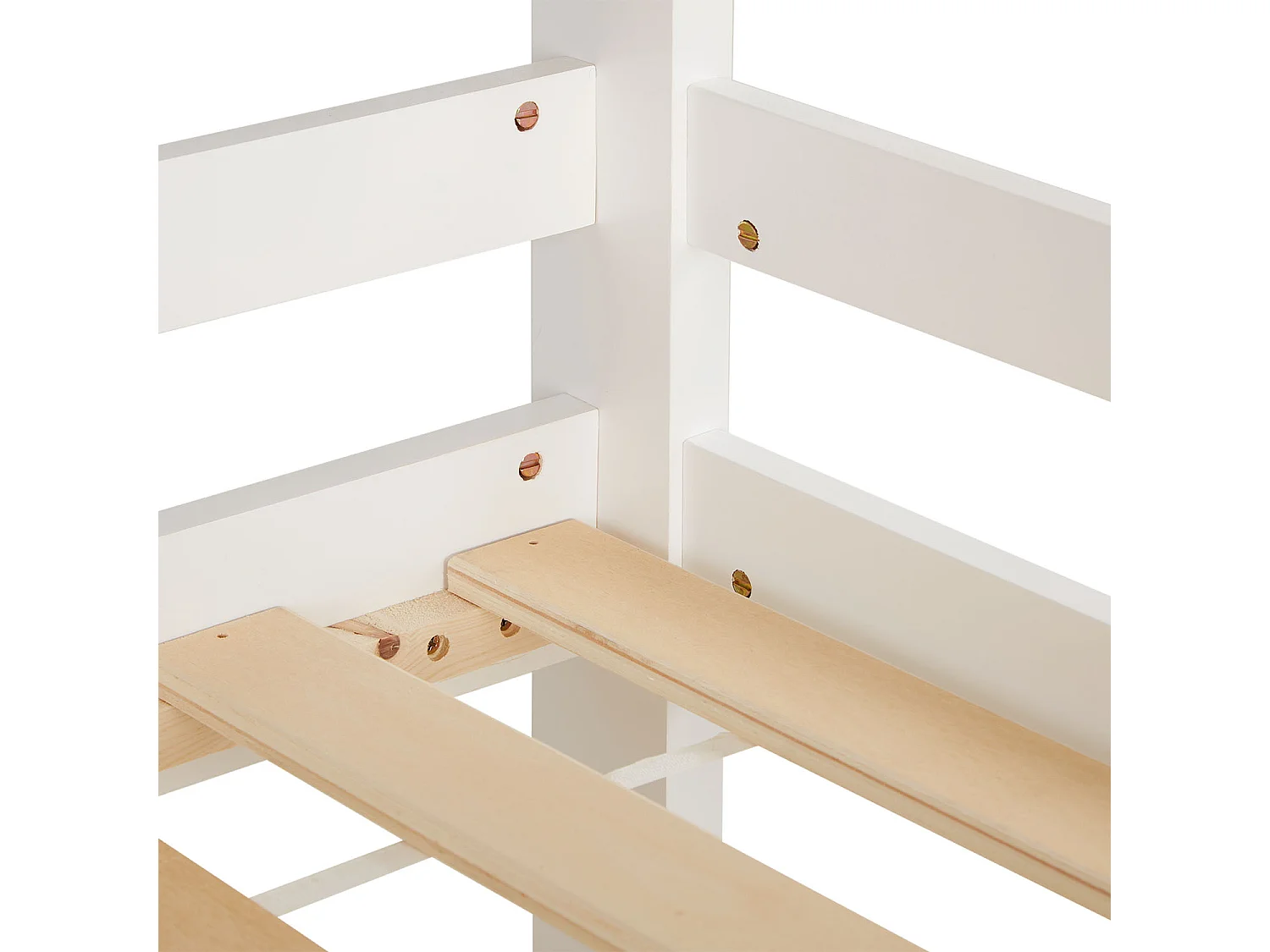 Łóżko piętrowe 90x200 cm białe Łóżko dziecięce