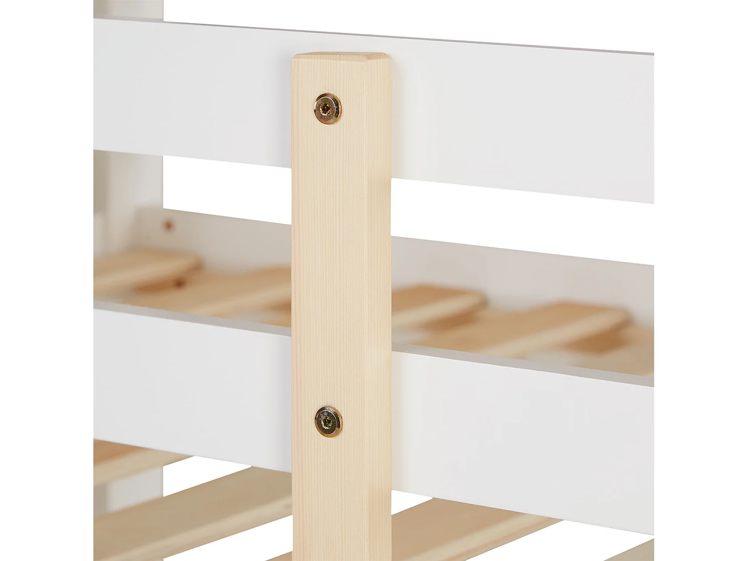 Łóżko piętrowe 90x200 cm białe Łóżko dziecięce