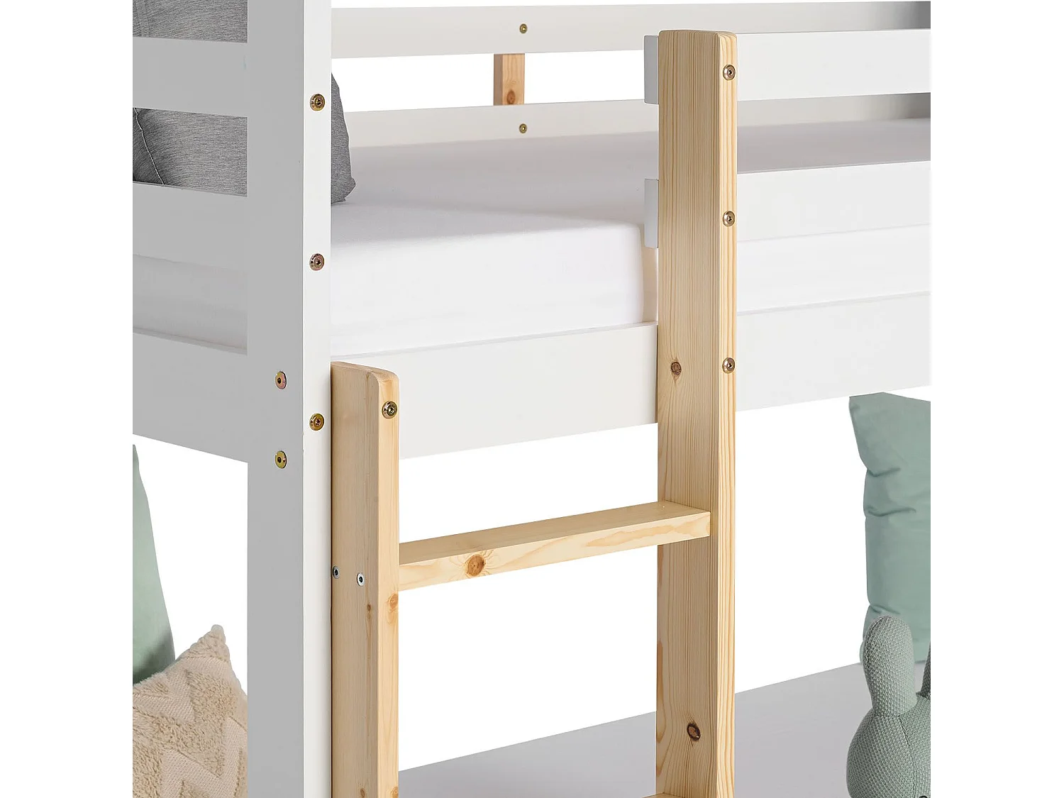 Lit superposé 90x200 cm blanc Lit enfant