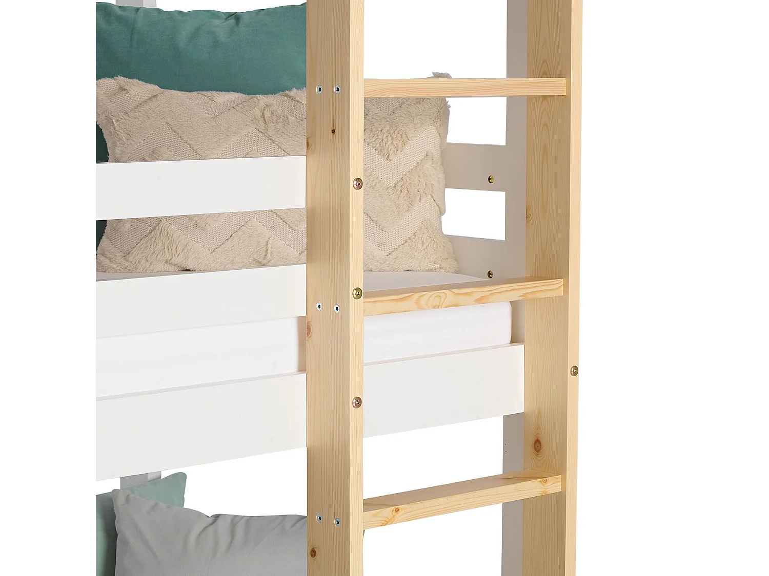 Lit superposé 90x200 cm blanc Lit enfant