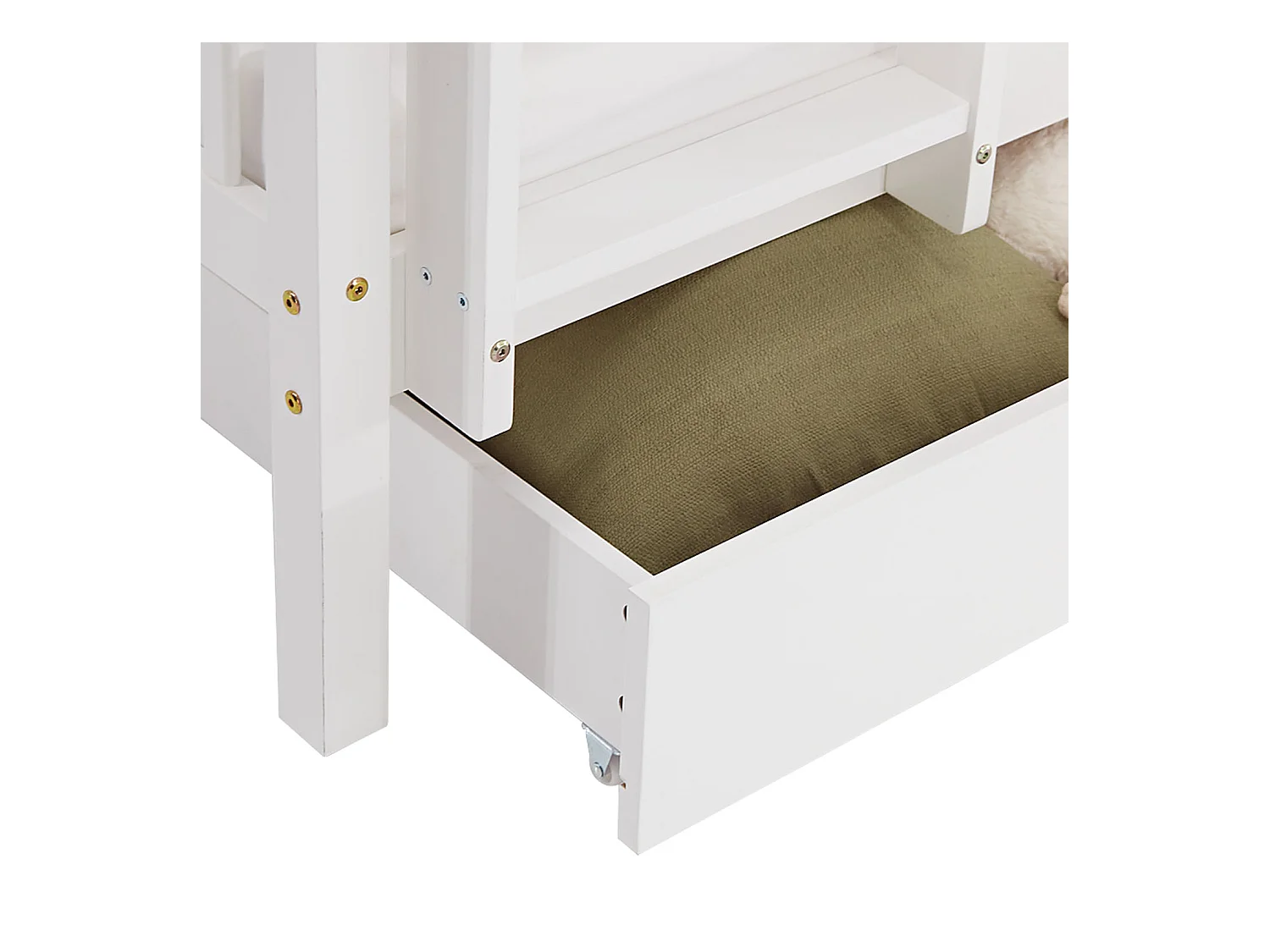 Etagenbett 90x200 cm weiß Massiv Kiefernholz