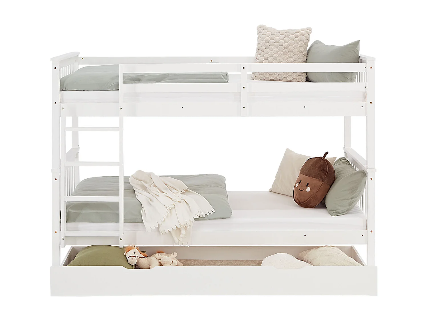 Beliche 90x200 cm branco Madeira Maciça de Pinho