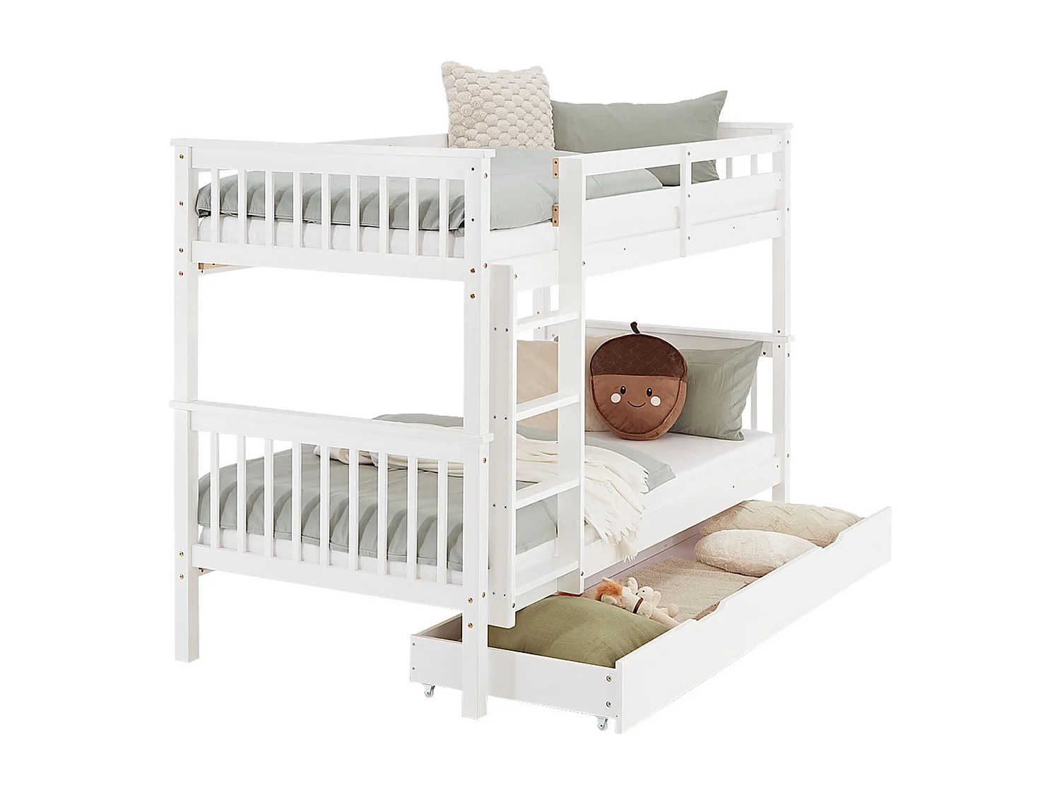 Beliche 90x200 cm branco Madeira Maciça de Pinho