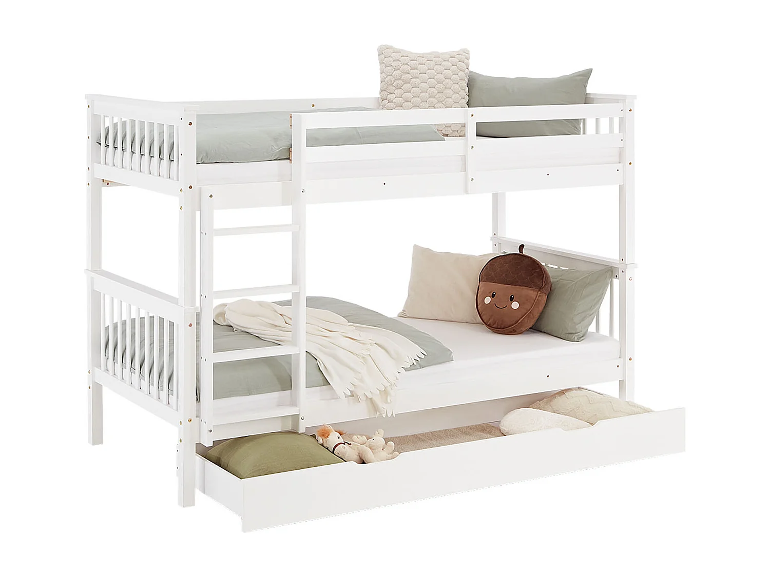 Beliche 90x200 cm branco Madeira Maciça de Pinho