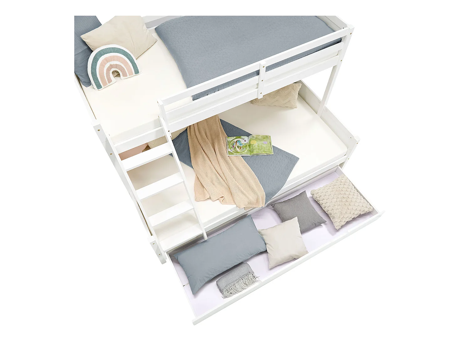 Stapeldekbed 90x200 en 140x200 cm wit