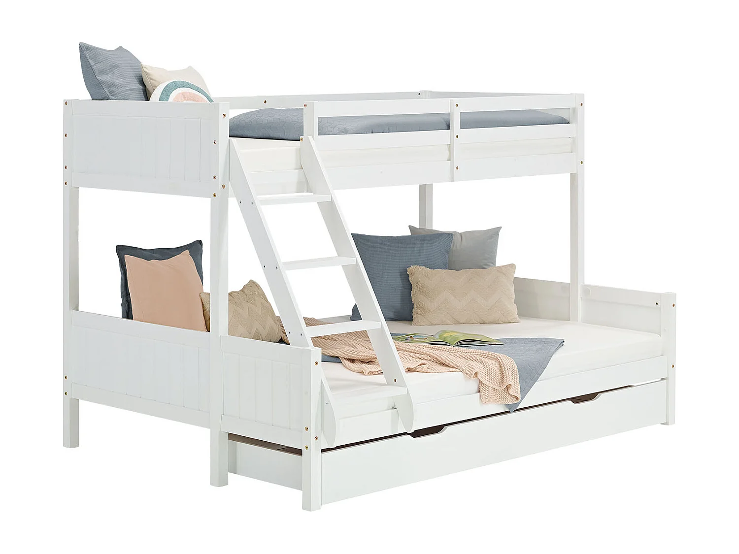 Lit superposé 90x200 et 140x200 cm blanc