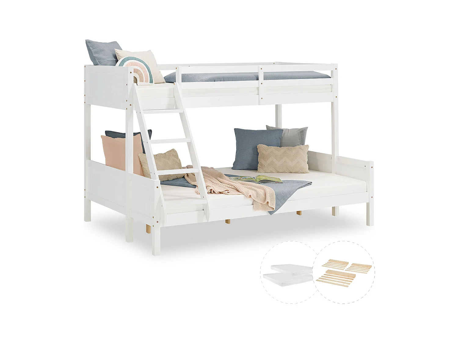 Kinderbed 90x200x140x200 cm wit