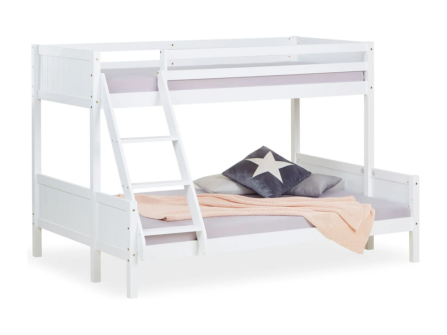 Lit enfant 90x200x140x200 cm blanc