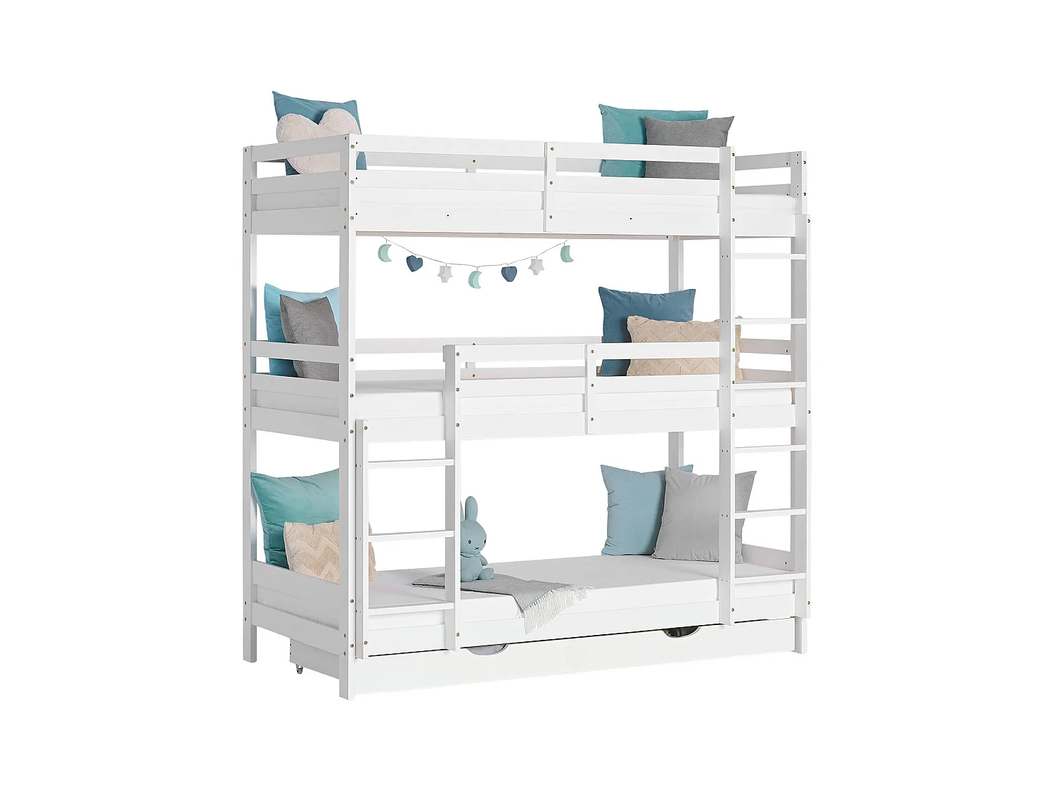 Kinderbett 90x200 cm weiß