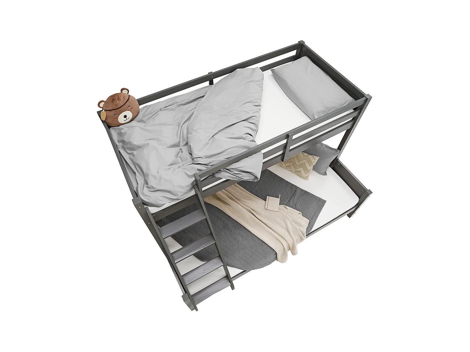 Etagenbett 90x200x140x200 cm grau