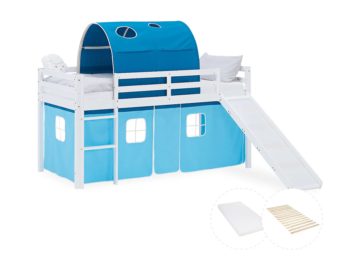 Hochbett für Kinder 90x200 cm weiß