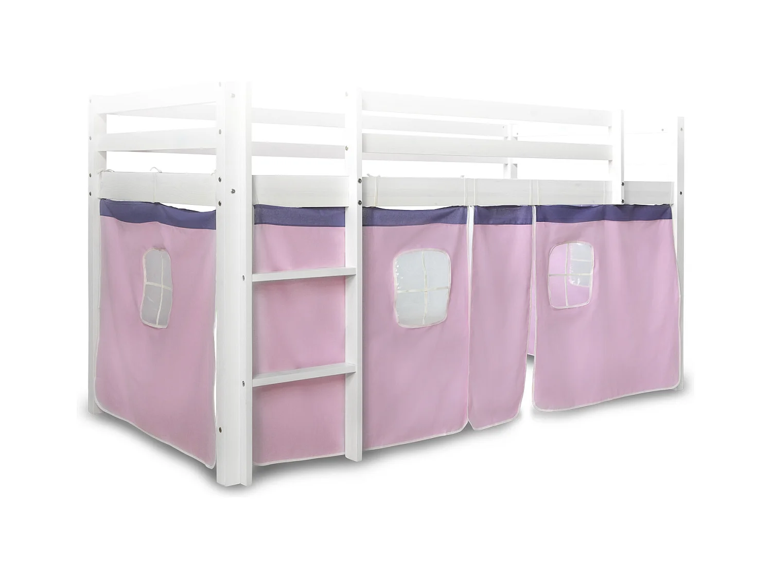 Rideau de lit 90x200x75 cm Rose