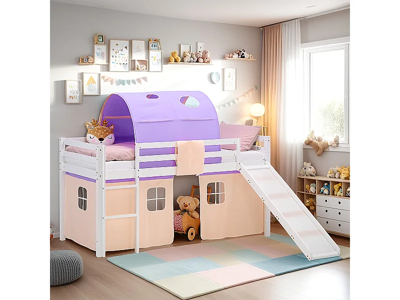 Hochbett für Kinder 90x200 cm weiß