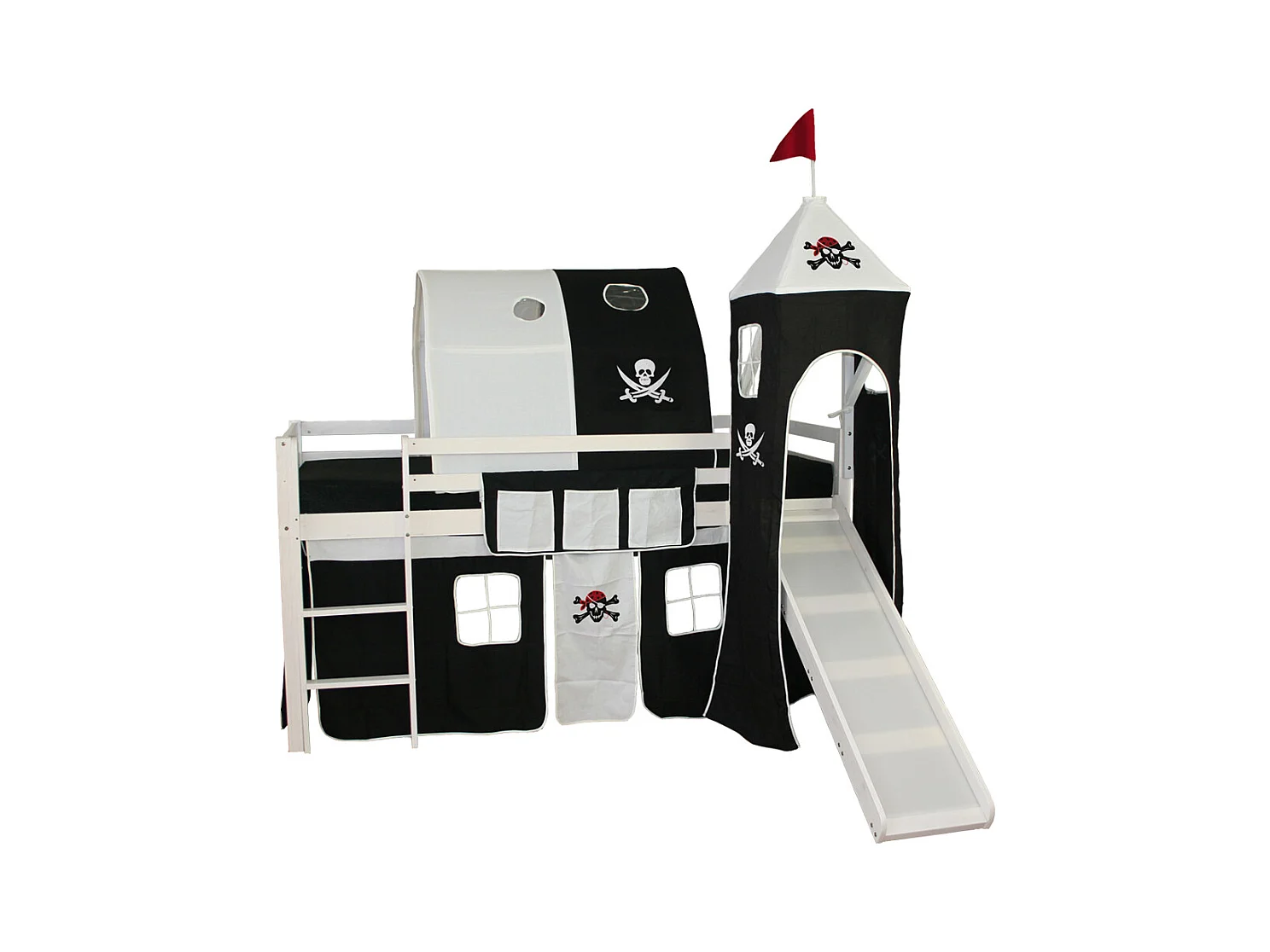 Kinder-Etagenbett 208x110x97 cm weiß Pirat