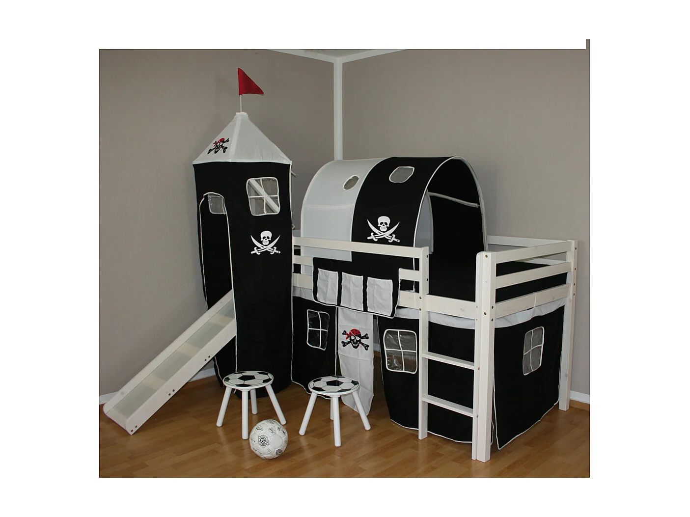 Kinder-Etagenbett 208x110x97 cm weiß Pirat