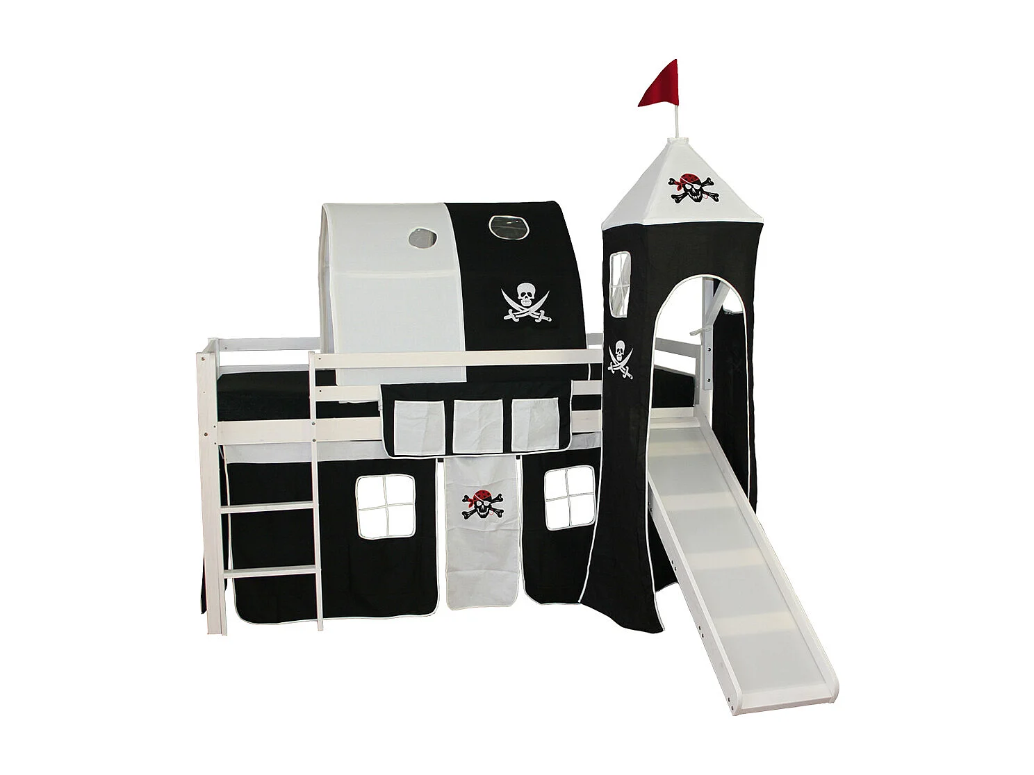 Kinder-Etagenbett 208x110x97 cm weiß Pirat