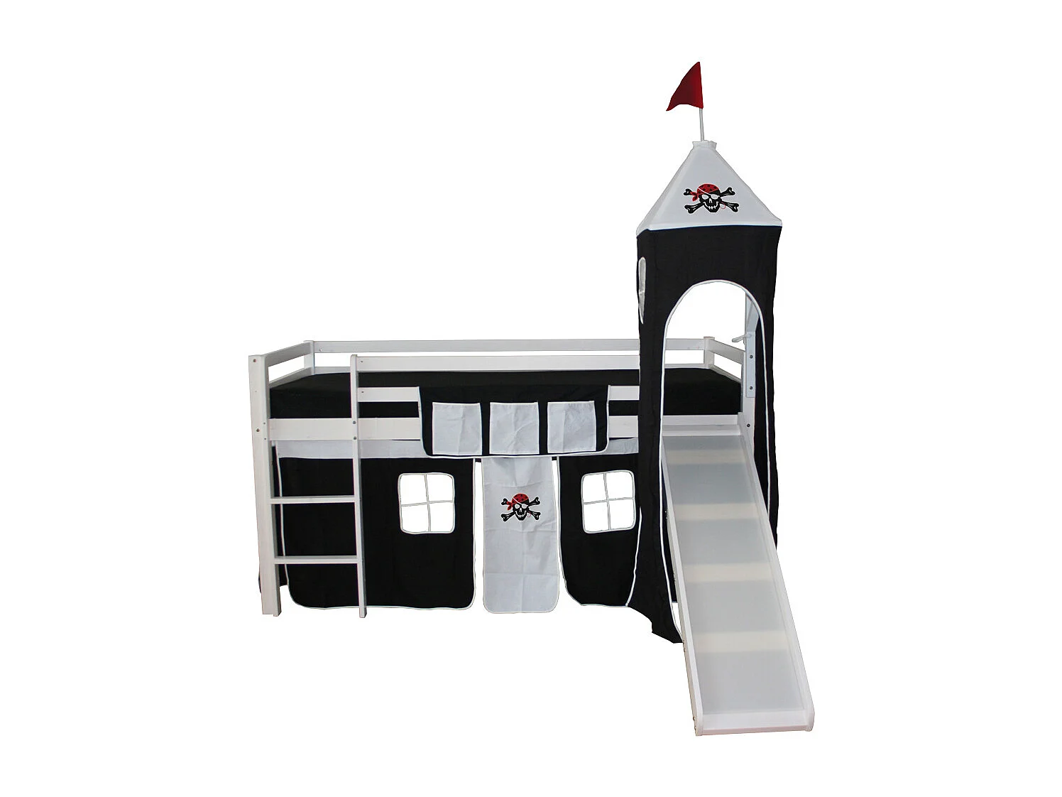 Kinder-Etagenbett 208x110x97 cm weiß Pirat