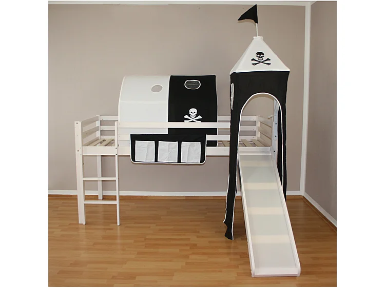 Kinder-Etagenbett 208x110x97 cm weiß Pirat