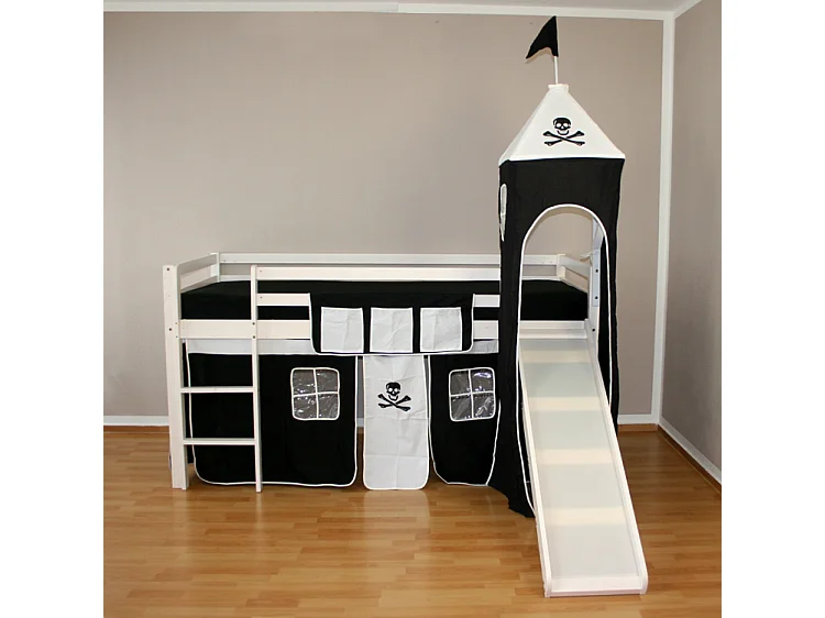 Kinder-Etagenbett 208x110x97 cm weiß Pirat