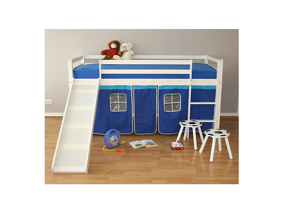 Kinder-Etagenbett 208x110x97 cm weiß blau