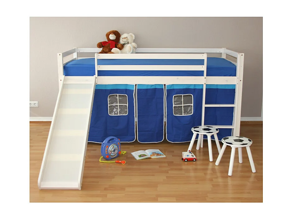 Kinder-Etagenbett 208x110x97 cm weiß blau
