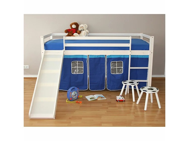 Children bunk bed 208x110x97 cm white blue