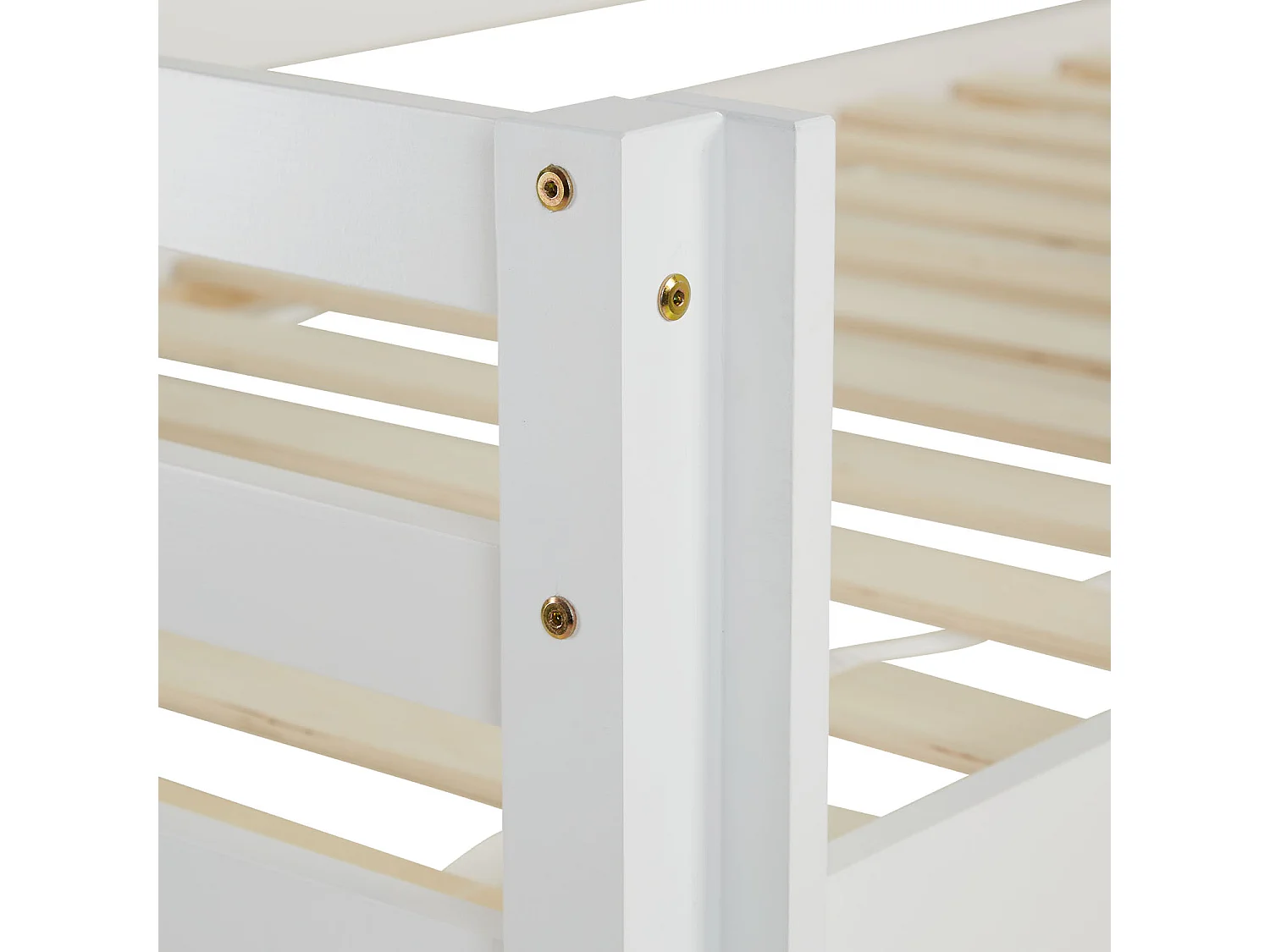 Hochbett für Kinder 90x200 cm weiß mit Vorhang