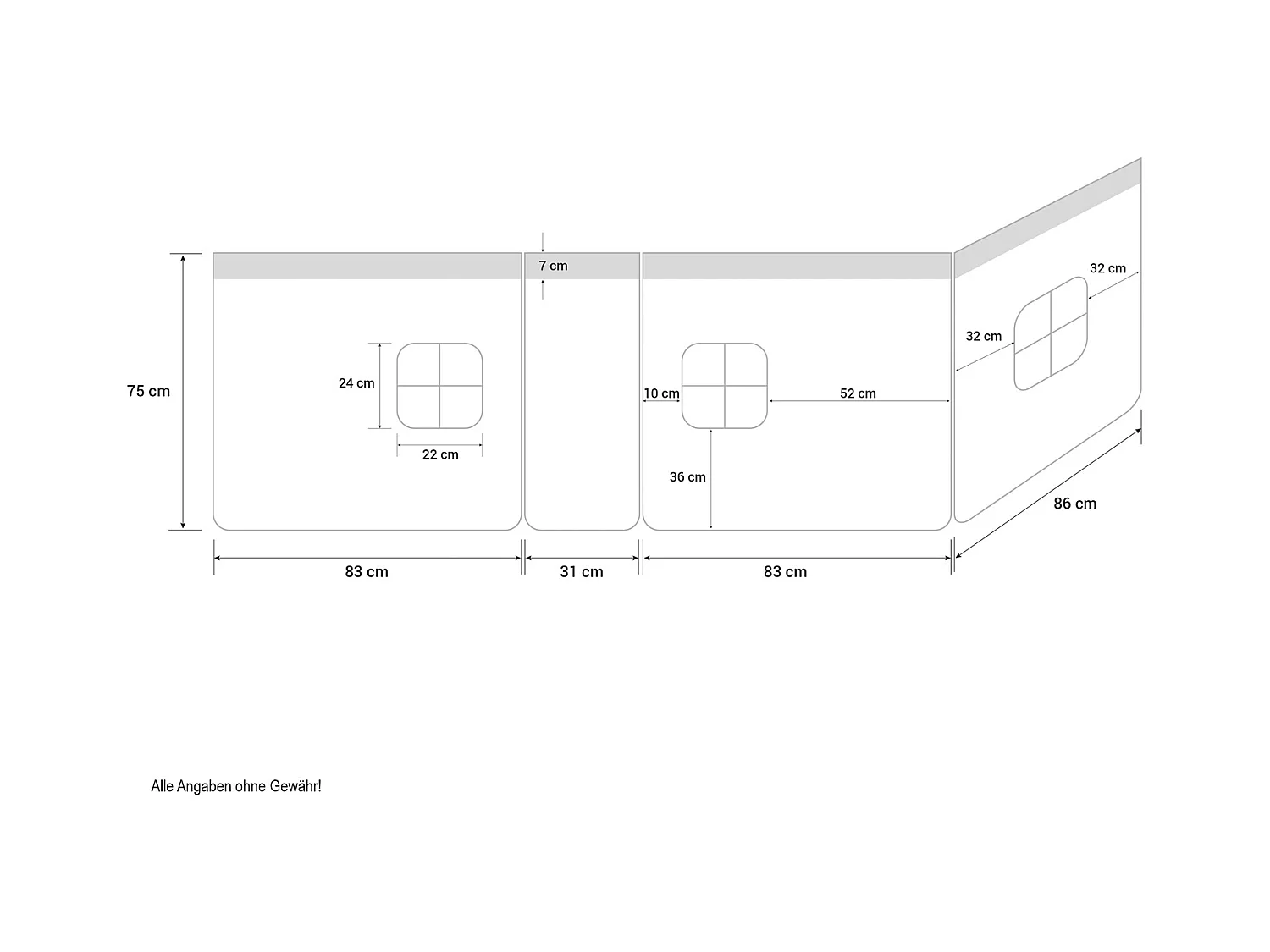 Bettvorhang 90x200 cm Rot