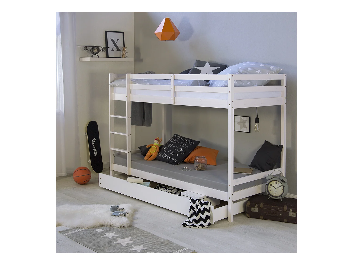 Etagenbett 207x150x96 cm weiß