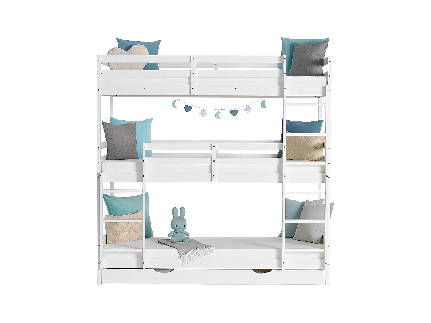 Etagenbett 205x203x103 cm weiß dreifach