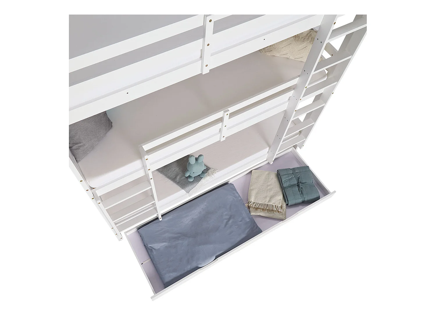 Etagenbett 205x203x103 cm weiß dreifach