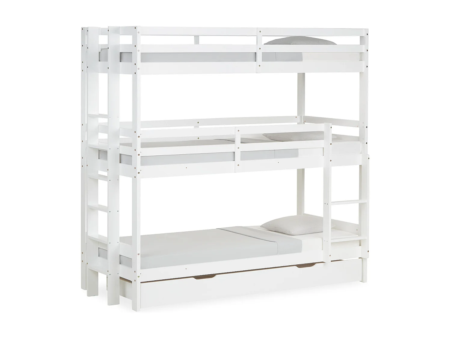 Stapelbed 205x203x103 cm wit drievoudig