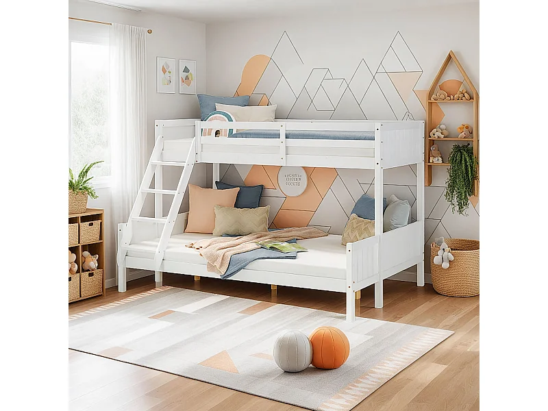 Letto a castello 90x200x139 cm bianco