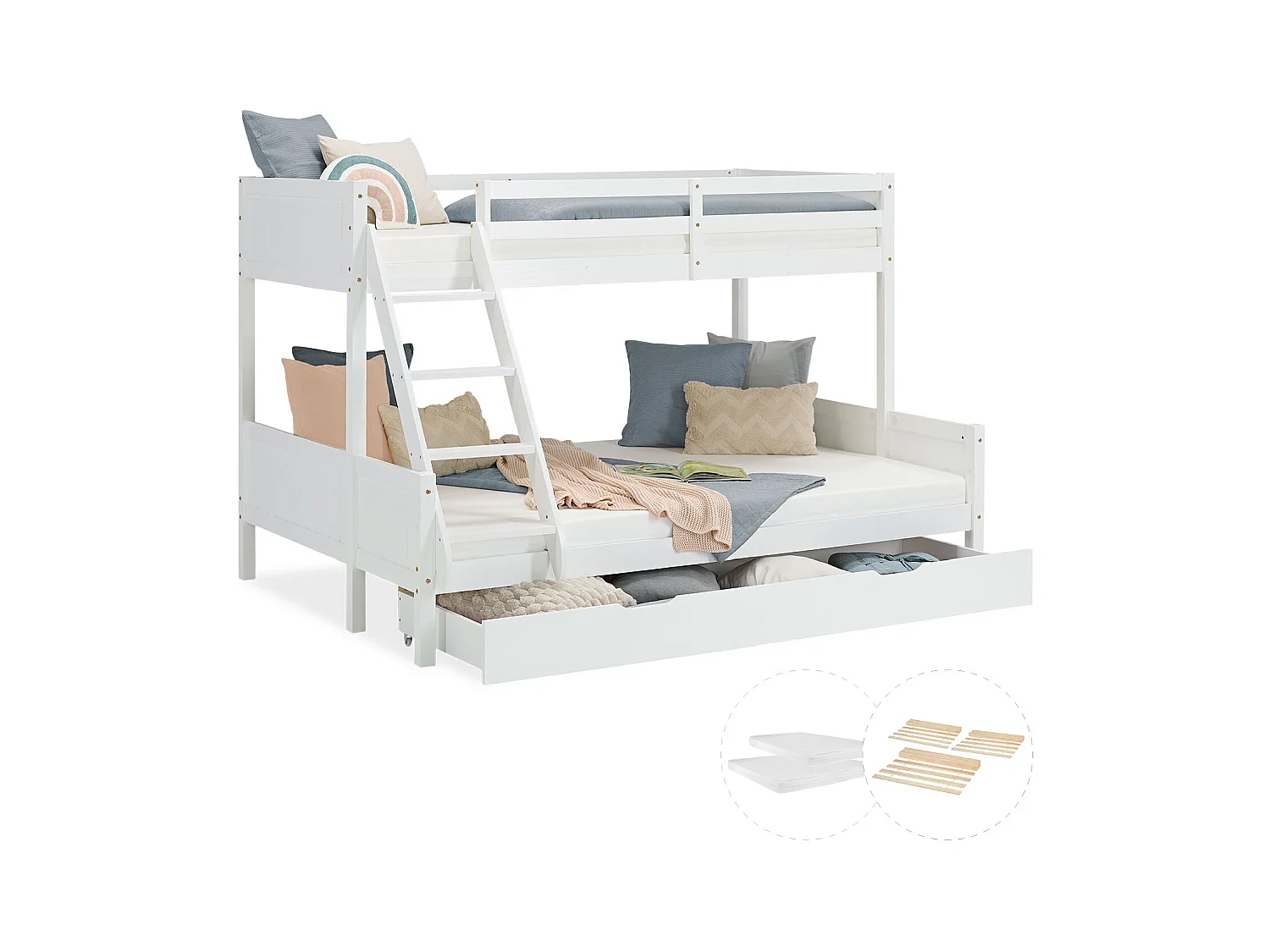 Etagenbett 207x139x146,5 cm weiß Kinderbett