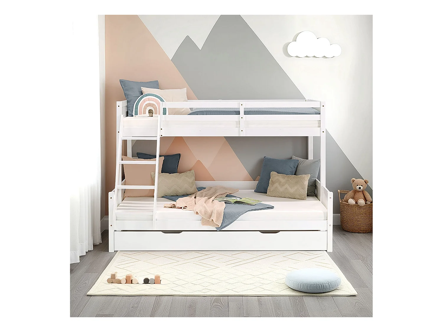 Etagenbett 207x139x146,5 cm weiß Kinderbett