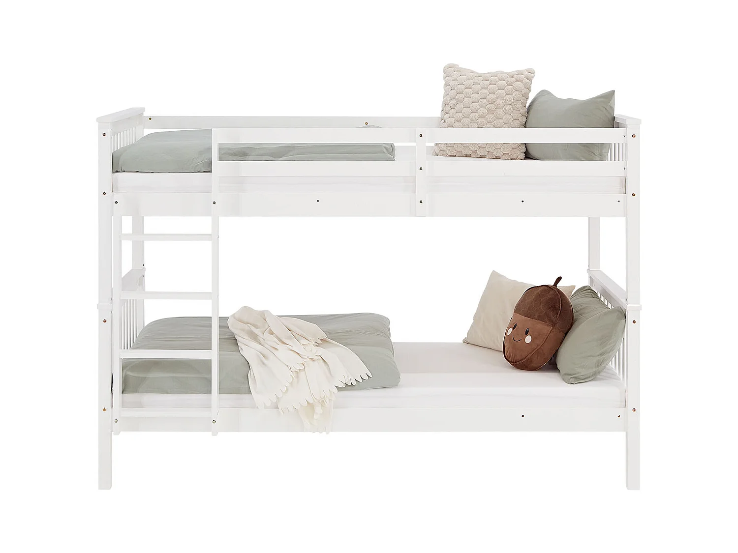 Etagenbett 90x200 cm weiß Kinderbett mit Matratze