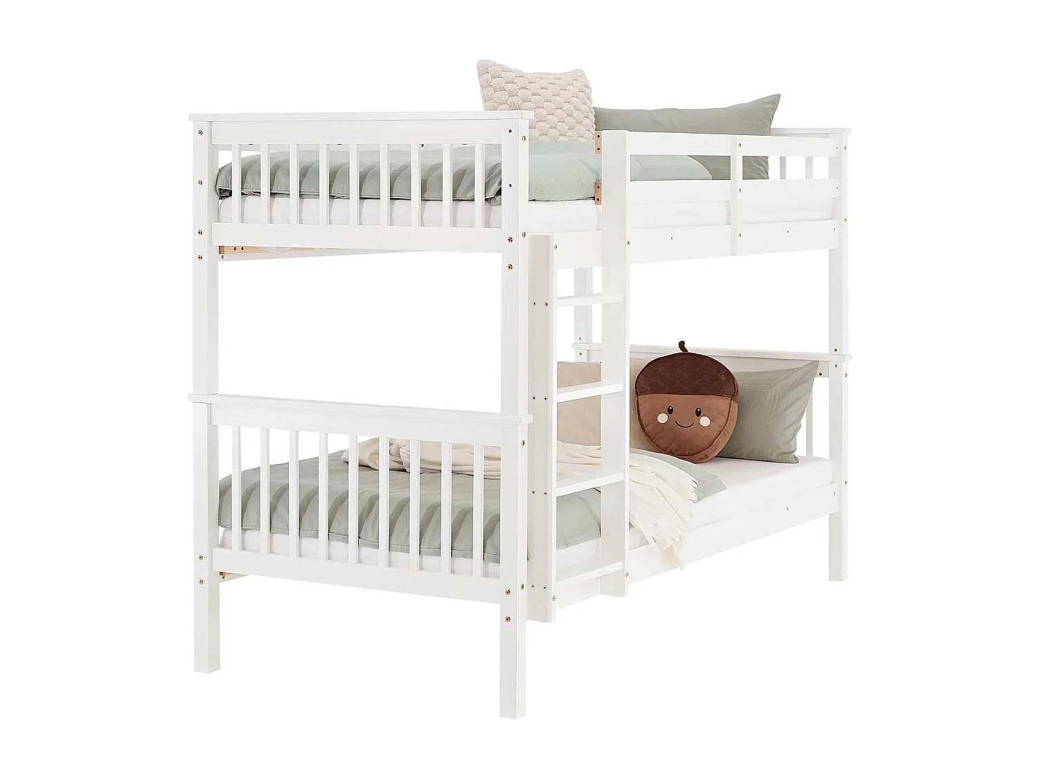 Stapelbed 90x200 cm wit Kinderbed met Matras