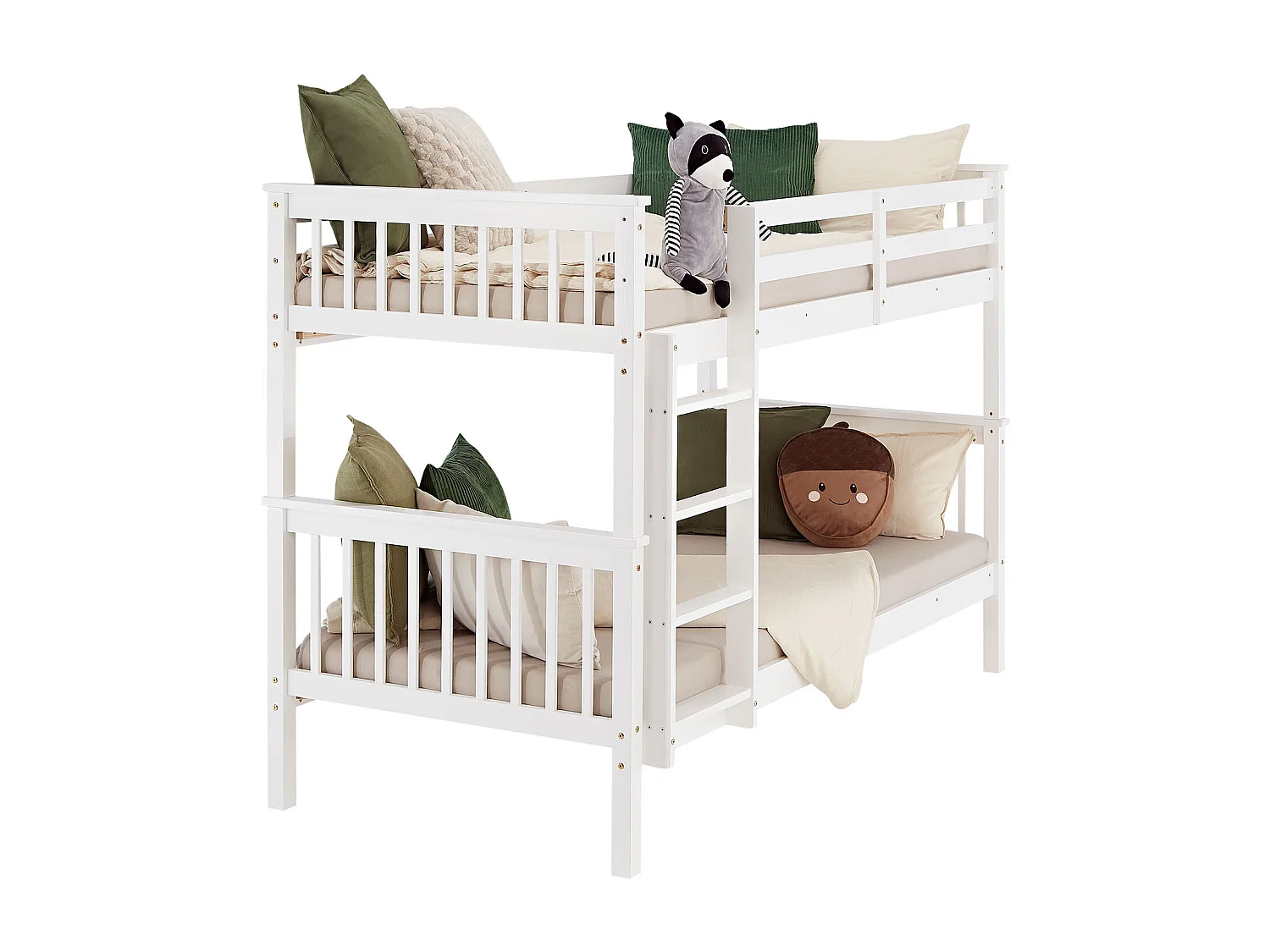 Stapelbed 90x200 cm wit Kinderbed met Matras