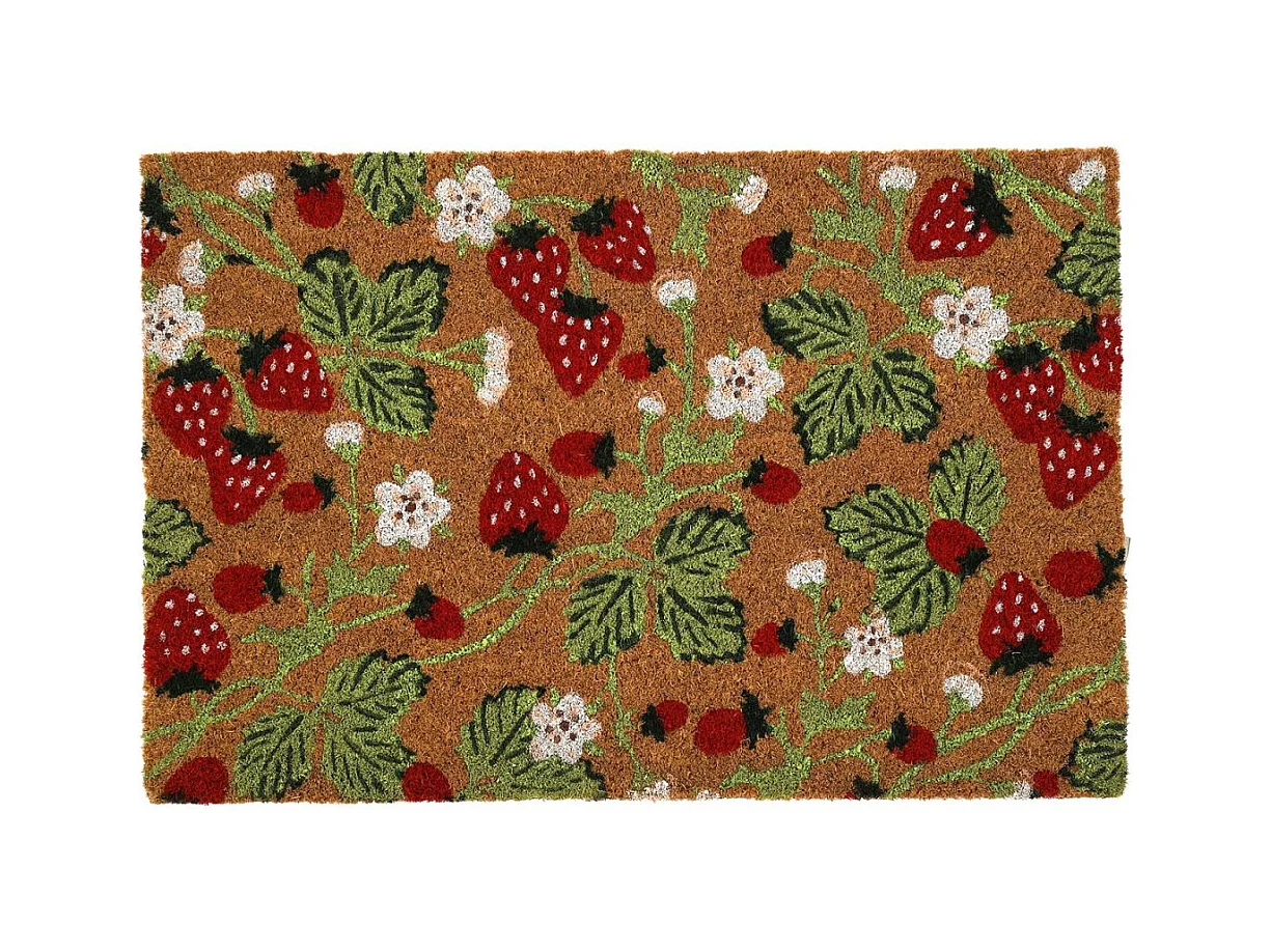 Paillasson en fibres de coco Fraises 60 x 40 cm