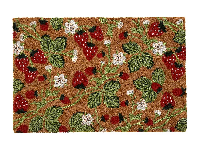 Paillasson en fibres de coco Fraises 60 x 40 cm