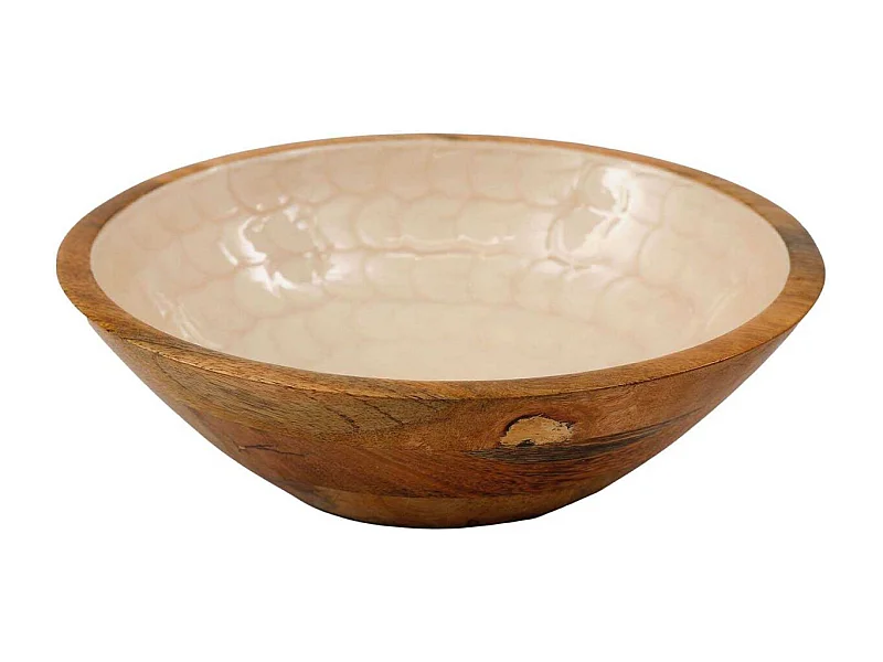 Bol en manguier et émail Nacre 25 cm