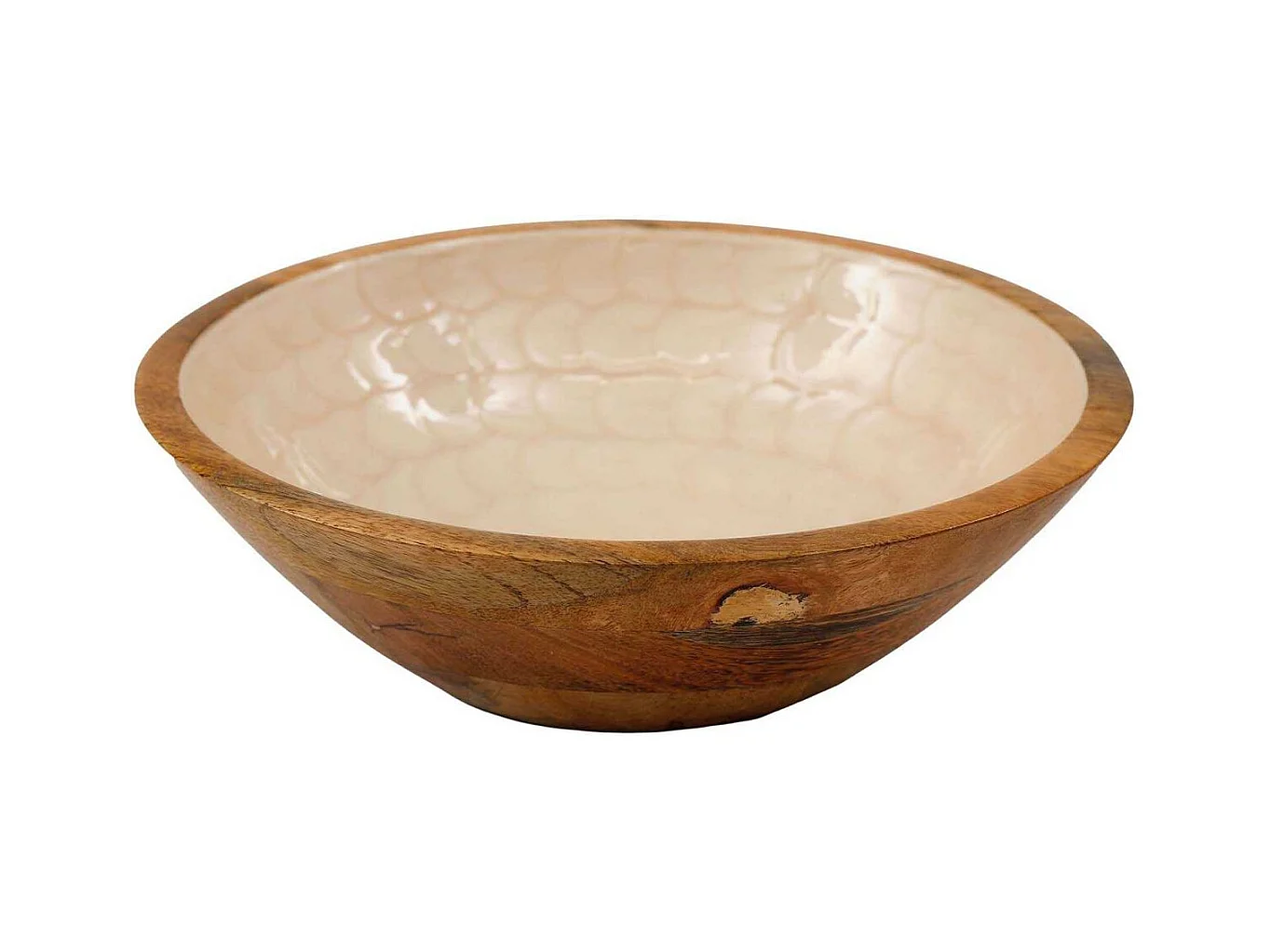 Bol en manguier et émail Nacre 25 cm