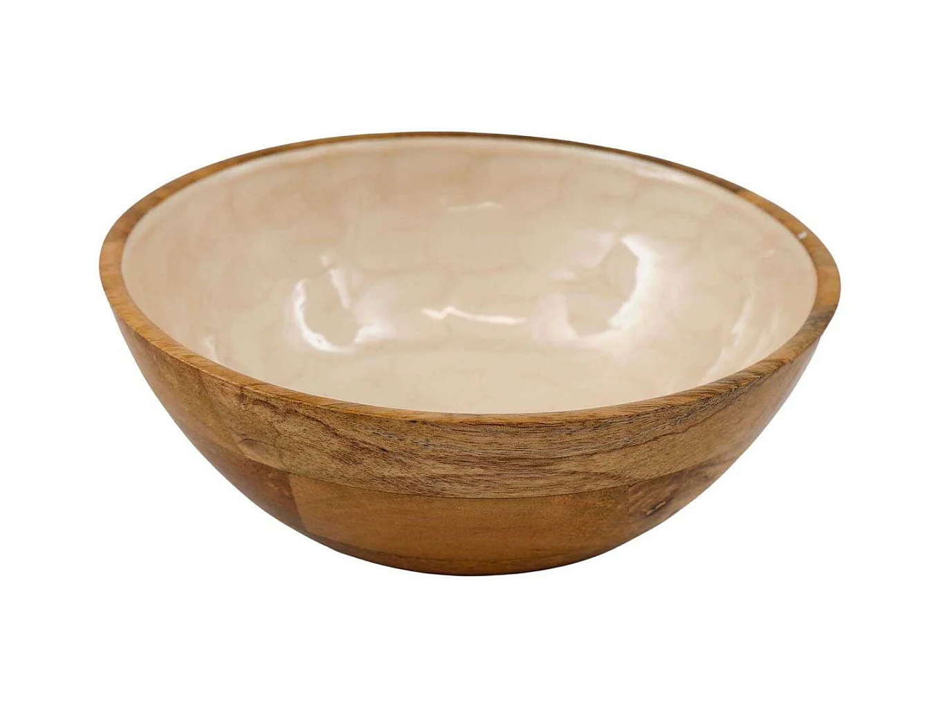 Bol en manguier et émail Nacre 17.5 cm