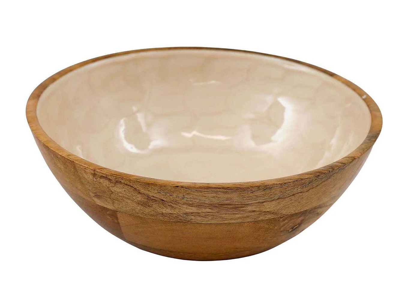Bol en manguier et émail Nacre 17.5 cm