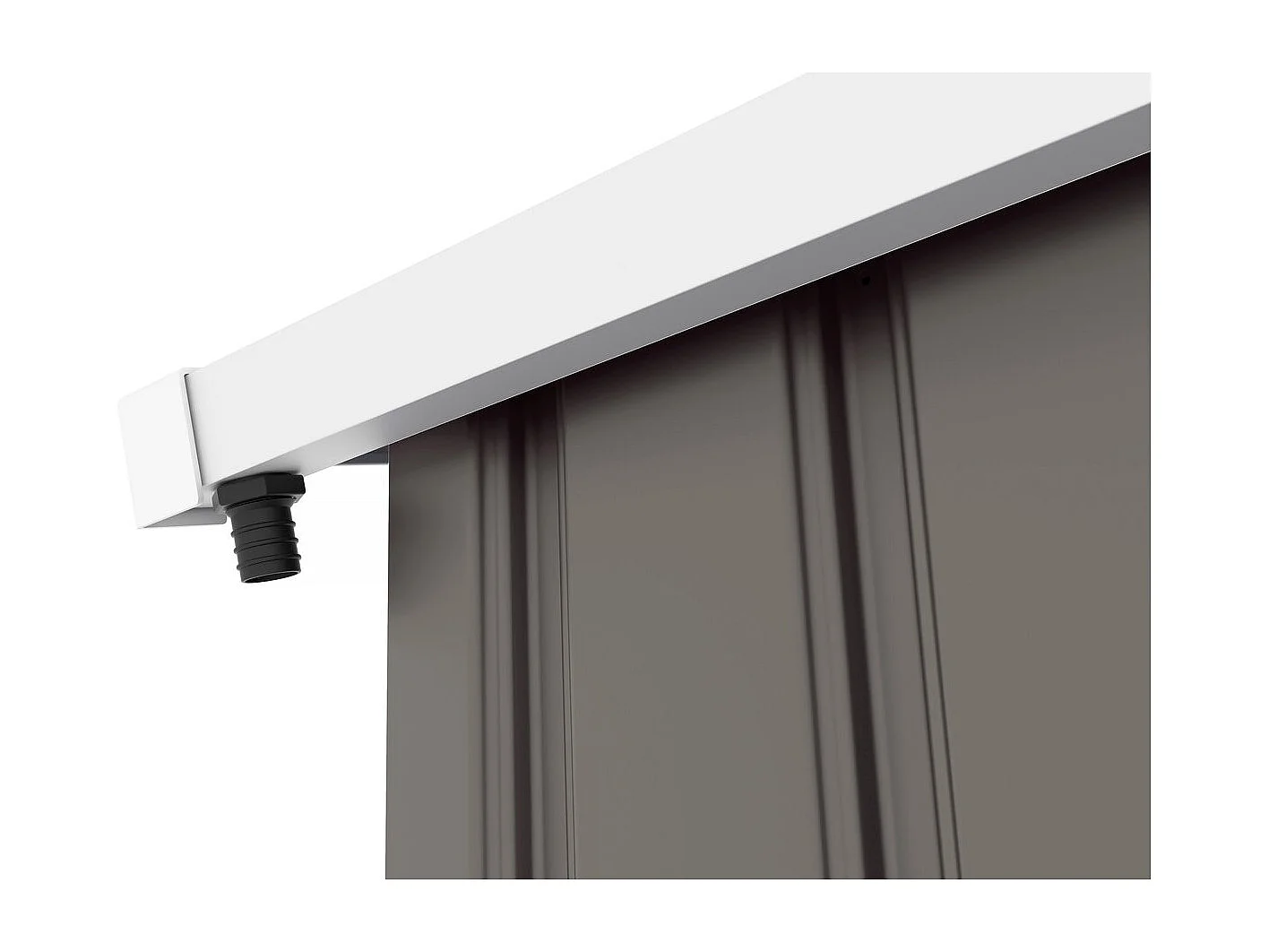 Abri jardin métal "Dallas"- 2.71m² avec gouttières - Taupe