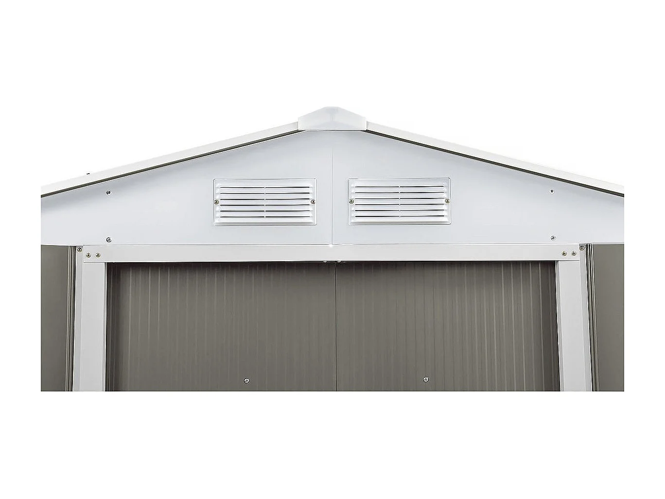 Gerätehaus aus Metall "Dallas"- 2,71 m² mit Dachrinne - Taupe
