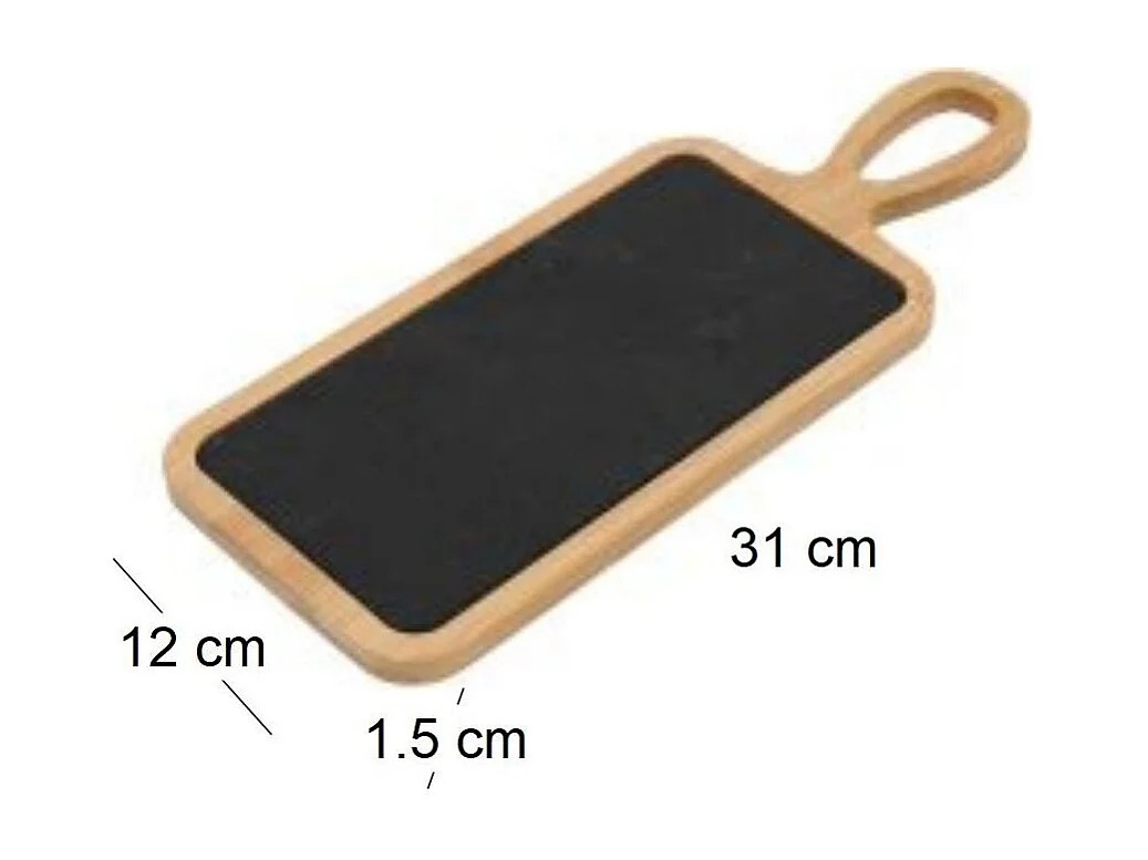 Planche apéro en bambou et ardoise 30.5 x 12 cm