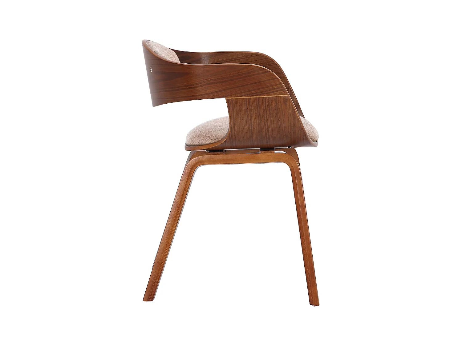 Lot de 2 chaises de salle à manger design scandinave en tissu crème et structure en bois foncé 10_0001726